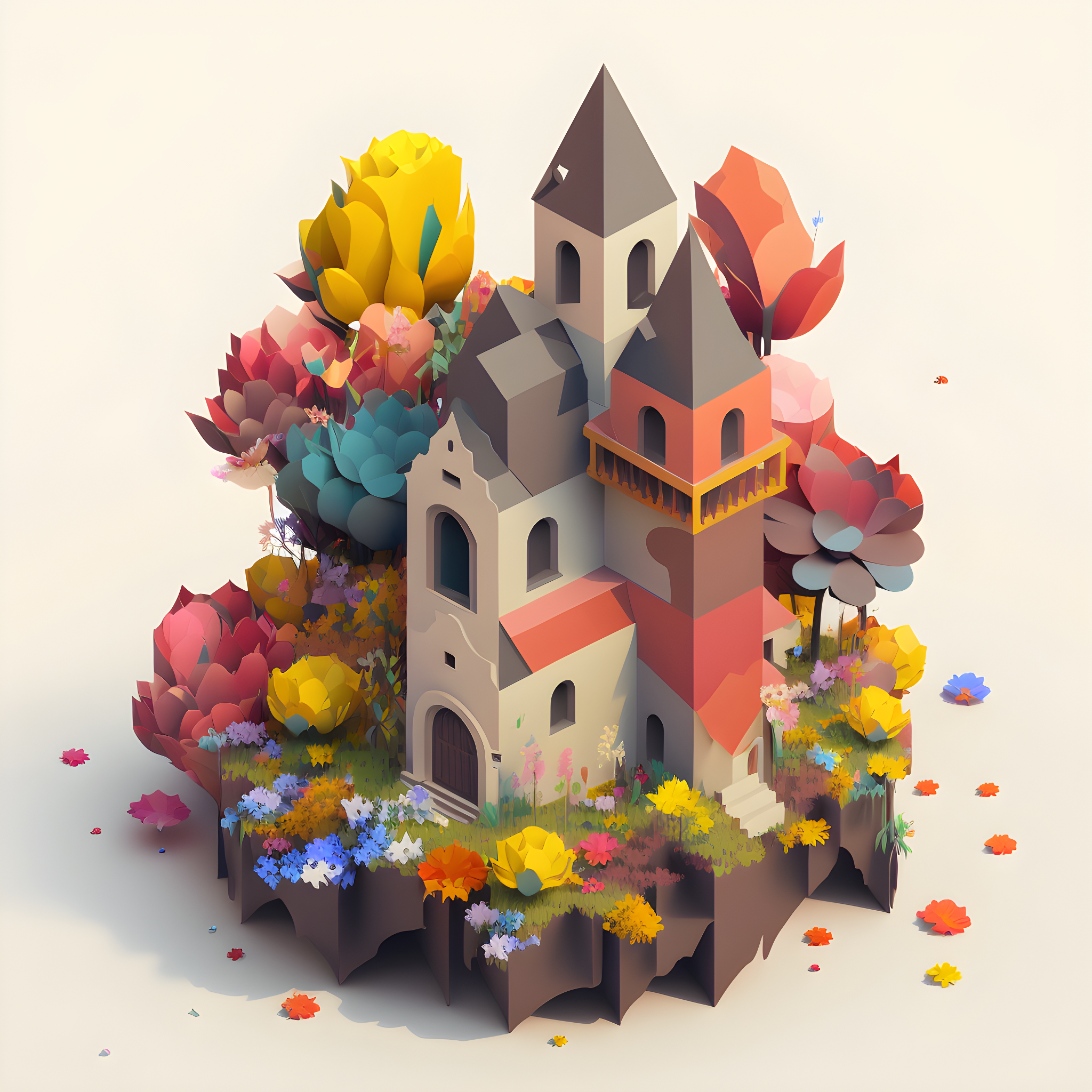 Isometric castles 3d art artwork castle dream game illust illustration isometric