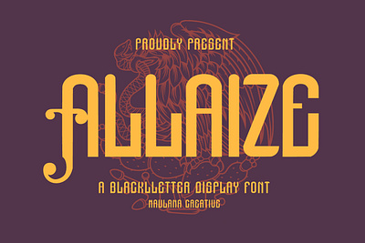 Allaize Blackletter Display Font animation branding design font fonts graphic design illustration logo nostalgic