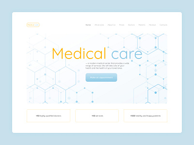 Main screen of the medical center website design medical medicine ui ux web design