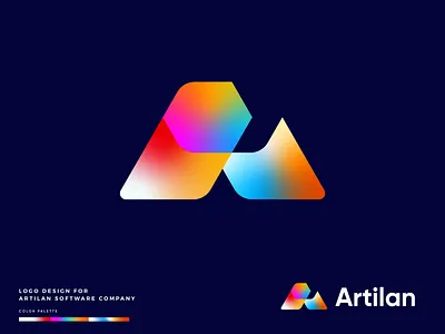 LOGO DESIGN FOR ARTILAN SOFTWARE COMPANY a a letter logo a logo a logo design brand identity branding business logo company logo design letter a logo logo design logo designer logo mark modern modern a software company logo software logo technology
