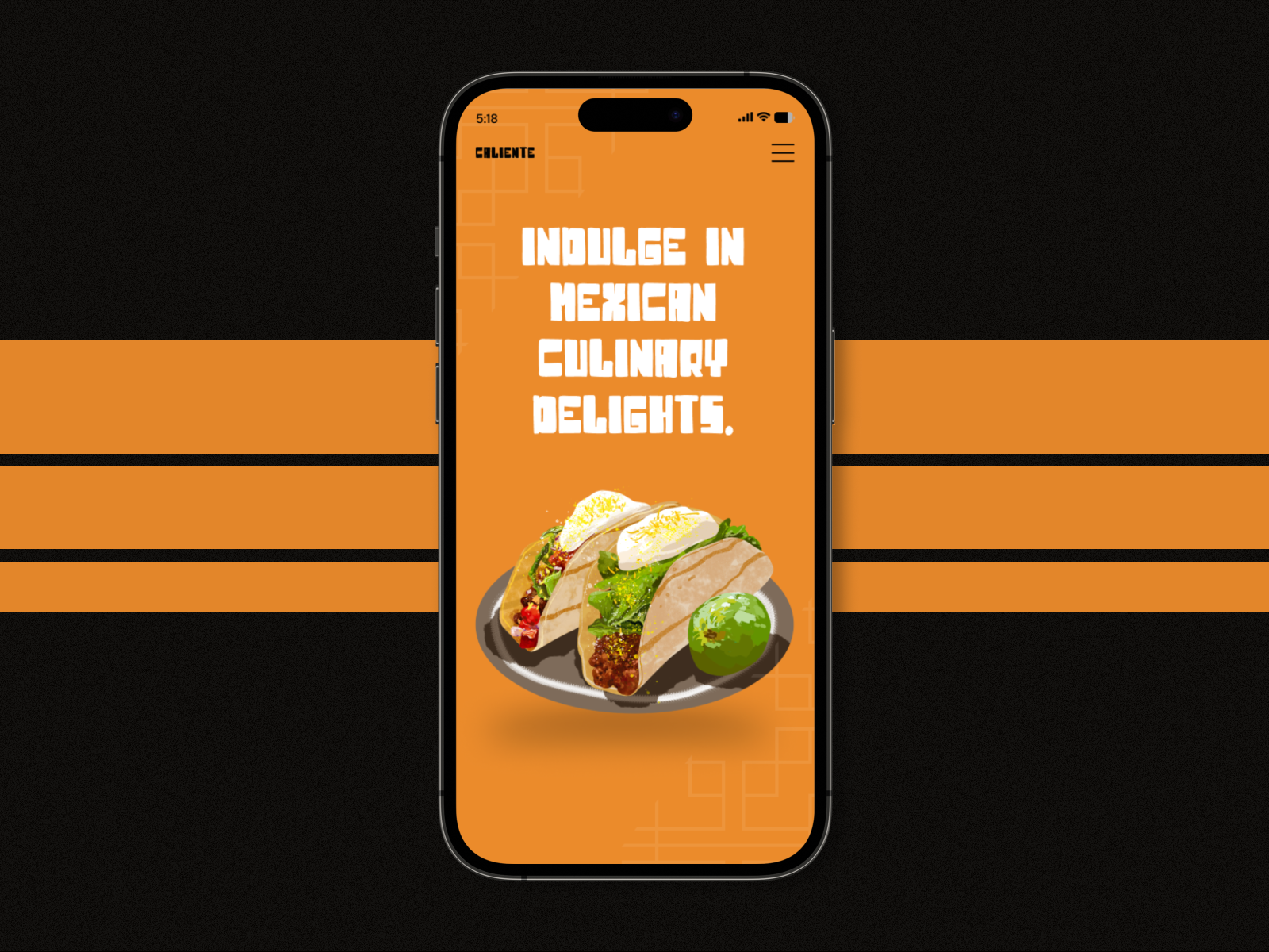 Landing Page | Caliente Mexican Restaurant (Mobile View) concept design design case study figma figma design food website landing page mexican restaurant website mobile app mobile design responsive design restaurant landing page template template design ui ui design user interface user interface design web design wireframe