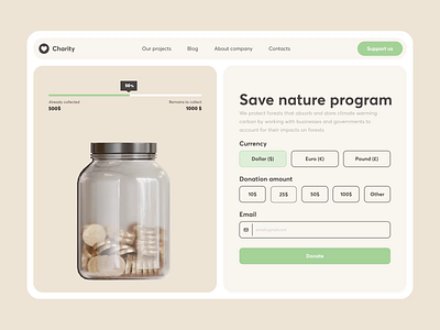 Donation/charity web application animation charity donation finance payment ui uiux web app