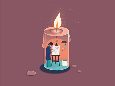 Candle adobe illustartor art candle design graphic design icon illustration picture