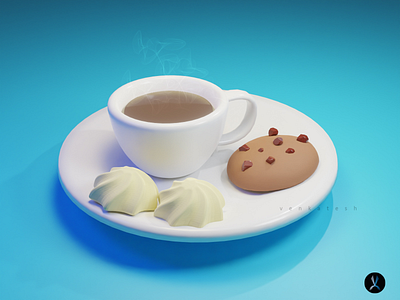 Cup of Coffee and Cookies🤩☕️ 3d animation branding graphic design logo motion graphics