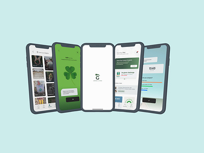 Green Living - Sustainability App app design figma green habits logo minimal mobile prototype sustainability ui