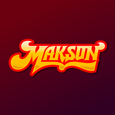 Makson Logotype chrome desig disco dj golden label letters logo logotype music party poland producer sound typography vector