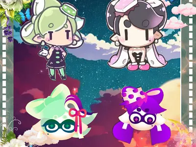 The Squid Sisters art chibi cute design graphic design illustration splatoon