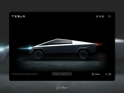 Tesla Cybertruck Concept Landing page UI Design app branding design graphic design illustration logo motion graphics ui ux vector