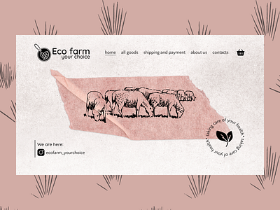 Eco farm website aesthetics animal design eco eco farm farm figma green home illustration lamb logo minimalism page pink simple ui web design website white