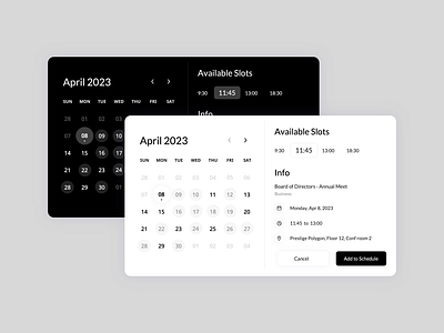 Scheduler calendar meeting planner product design scheduler ui ux