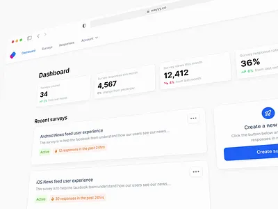Wayyy - Dashboard counts dashboard list minimal survey ui web app