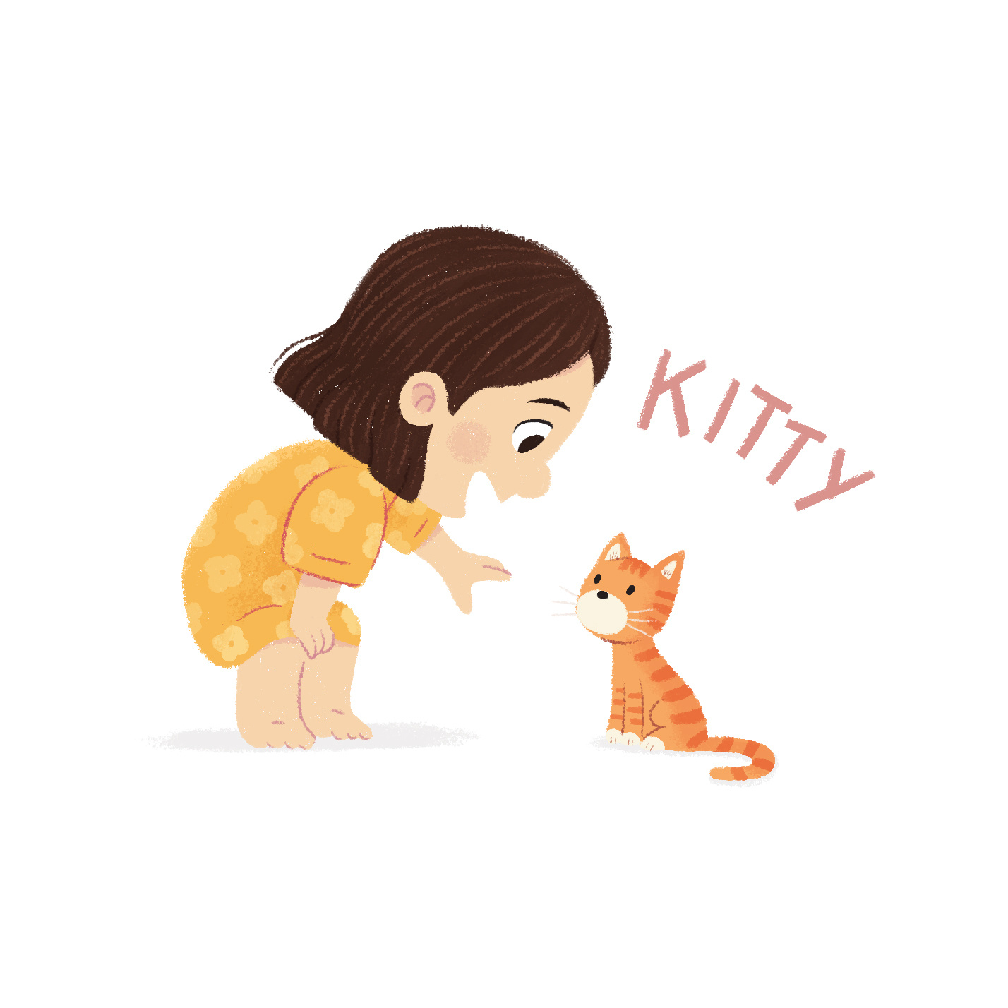 New best friends cat character design chidrens illustration color cute illustration procreate texture