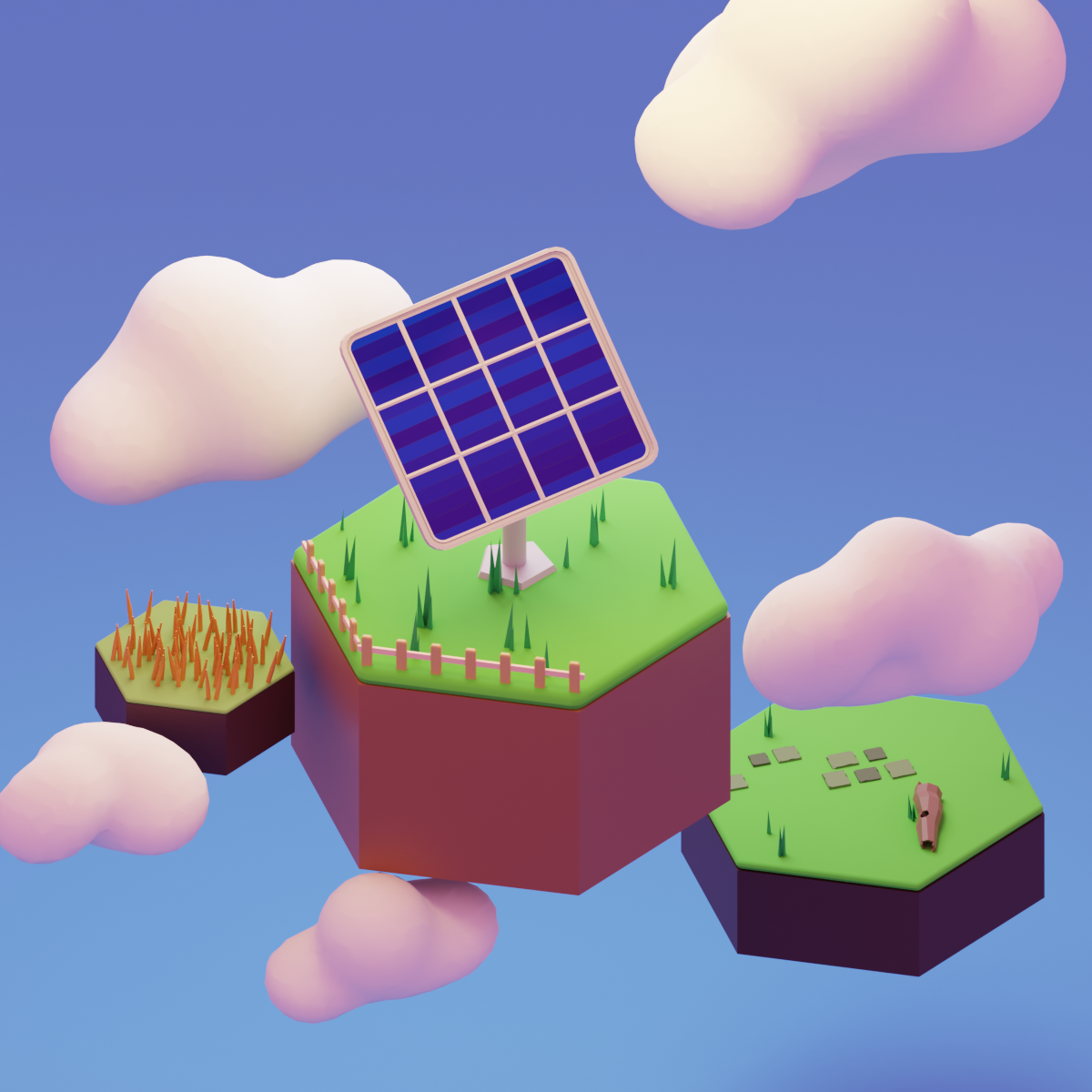 Solar Isles 3d blender low poly motion design motion graphics solar