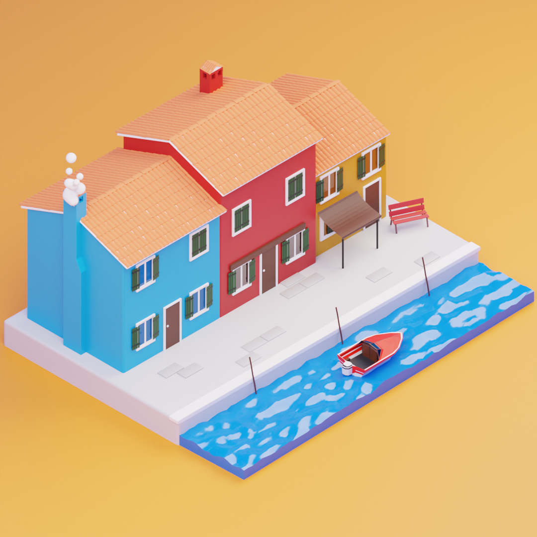 Murano 3d blender italy low poly motion design motion graphics murano