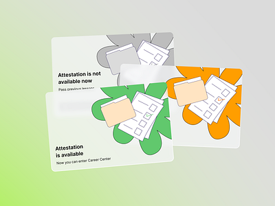 New attestation cards for Skypro app card design illustration study ui university ux web