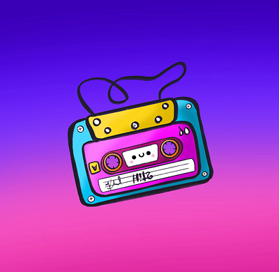 Pressing play on nostalgia with this cassette animation 🎵📼 animation cartoon drawing graphic design graphics illustration motion graphics procreate