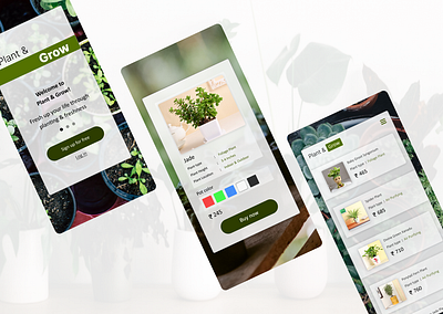 Plant & Grow android app branding design dribbble ecom ecommerce figma fresh green grow mobile plant pure ui