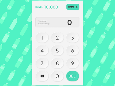 Number Input for Goods in Vending Machine bottle design green interface number numeric numpad plus jakarta font recycle touchscreens ui vending