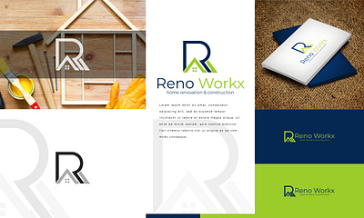 Logo Design for Reno Workx branding business logo construction logo design graphic design home renovation illustration logo minimal logo real estate vector