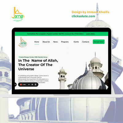 Web Design for Jamia Mosque Nairobi community website design digital marketing figma jamia mosque landing page mosque website online registration ui ux web design web design kenya wordpress