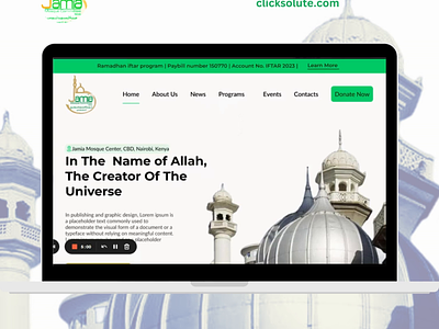 Web Design for Jamia Mosque Nairobi community website design digital marketing figma jamia mosque landing page mosque website online registration ui ux web design web design kenya wordpress