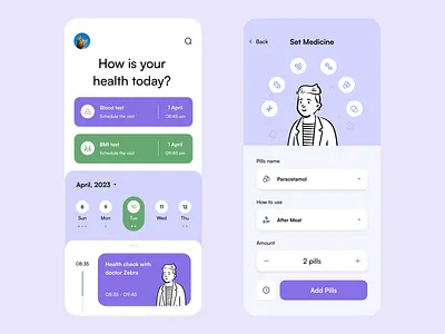 Medicine Tracker design minimal minimalist ui