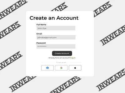 Sign up for Inwears #DailyUI dailyui design graphic design ui ux