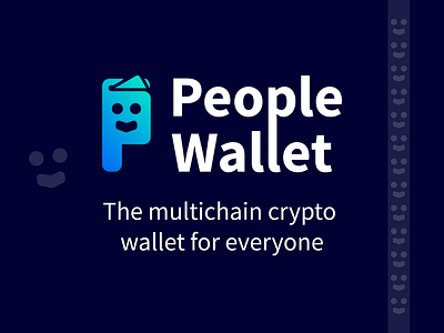 Crypto logo - People Wallet blue branding crypto cryptocurrency design fun funny graphic design illustrator logo multichain smile turquoise vector wallet