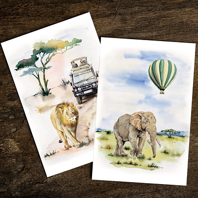 Safari illustrations africa art design illustration kenya safari watercolor