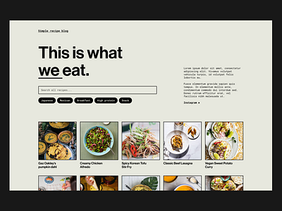 Simple recipe blog blog grid recipes ui