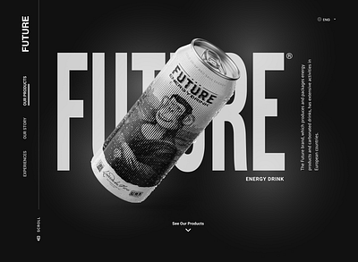 Future Energy Drink Website app art beer website bottle can bottle website branding design figma graphic design landing page ui ui design uiux ux vector web design web designer website website design