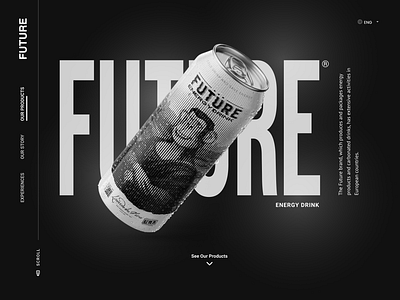 Future Energy Drink Website app art beer website bottle can bottle website branding design figma graphic design landing page ui ui design uiux ux vector web design web designer website website design