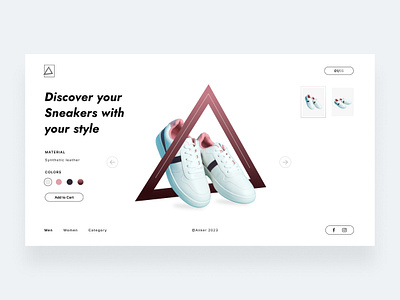 Anker Sneaker Landing Page animation anker landing page landing page design shoes landing page ui