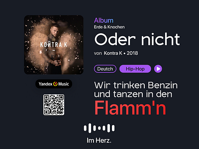 Mediaplayer Design | Deutsch Rap app branding design deutsch deutsch rap germany graphic design interface kontra k minimal minimalism typography ui ux vector