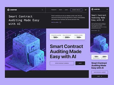AI Smart Contract Auditor App 3d aiuditor blockchain crypto design product product design smart contract ui ux