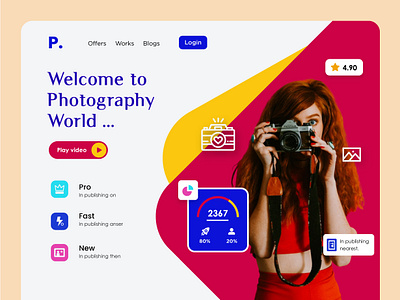 Photography Landing Page UI design. design figma homepage interfacedesign landingpage landingpagedesign photography productdesign ui uidesign uikits uiux userexperience userinterface ux uxdesign webdesign webkits webpage website