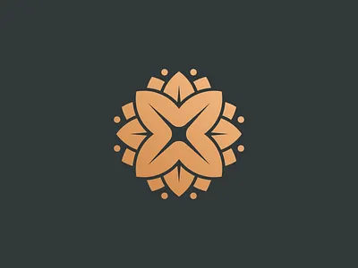 Gold Flower Logo Design branding design feminine flower gold graphic design illustration jewelry logo nature vector