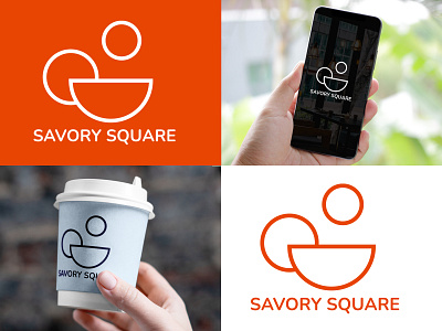 Savory Square: Food Court Logo Design branding design coffee logo coffeeshop elegantfoodlogo foodbranding foodiegraphics foodlogo foodlogobranidng foodlogodesign freshfoodbranding illustration logo design restaurant logo savorylogodesign