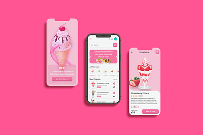 Ice-Cream Store App UI Design case study cream ecommerce ice ice cream ice cream app ice cream store store ui ui ux ux