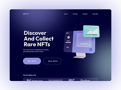 Landing Page of Crypto WebSite app design figma flux hero hero section illustration landing landing page website