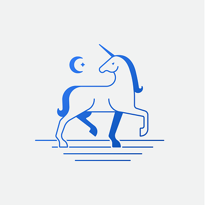 Blue Unicorn graphic design icon illustration logo unicorn vector