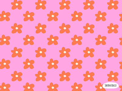 Flower Pattern Design cute design flower illustration illustrator pattern pattern designer photoshop pink red retro surface pattern design