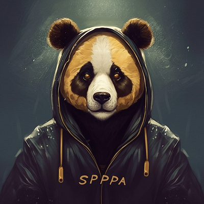 Golden Panda pfp. animation graphic design panda pfp