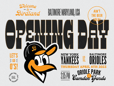 Opening Day baltimore baseball branding design graphic design icon illustration logo orioles poster retro type vintage