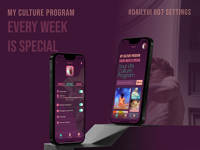 #DailyUI 007 Settings dailyui dayliui007 mobileapp settings web design