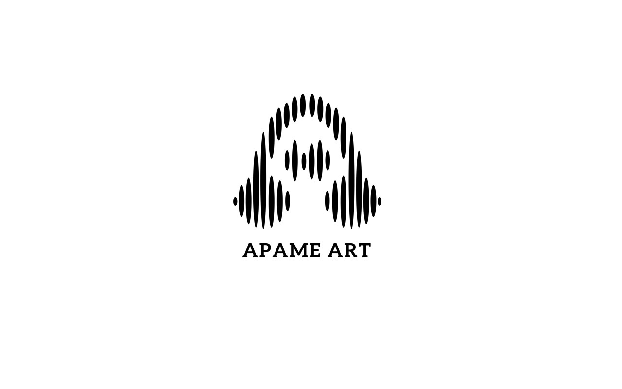 APAME ART LOGO abstract branding design headphone illustrator inspiration logo logo mark logodesign logotype minimal music