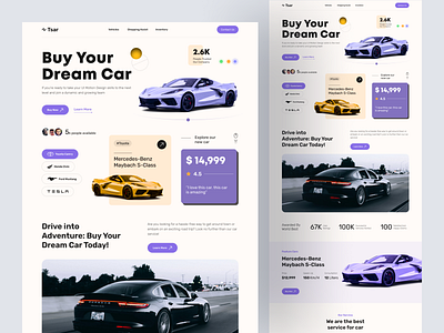 Tsar-Car Shop Landing Page ✨ automobile car car shop design falconthought landing page landing page design supercar ui ux vehicle web design website