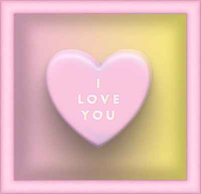 Valentine's Hearts XOXO 3d digital emily searle emilysearle heart illustration pastels pink render valentinesday