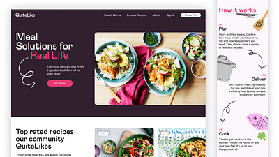 QuiteLike Meal Kit Subscription Website Design design ecommerce meal kit ui ui design ux ux design website design