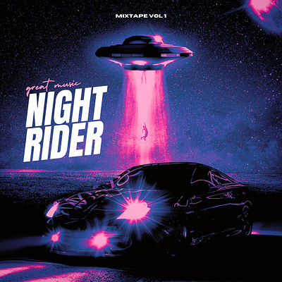 Night Rider Album Cover 3d abstract art branding colorful compositions eclectic mix expressive creativity graphic design logo motion graphics ui vibrant energy